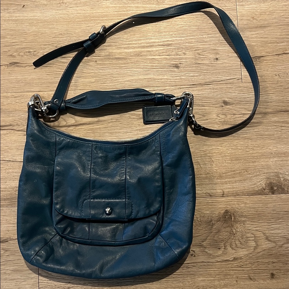 Coach Light Navy Leather Handbag